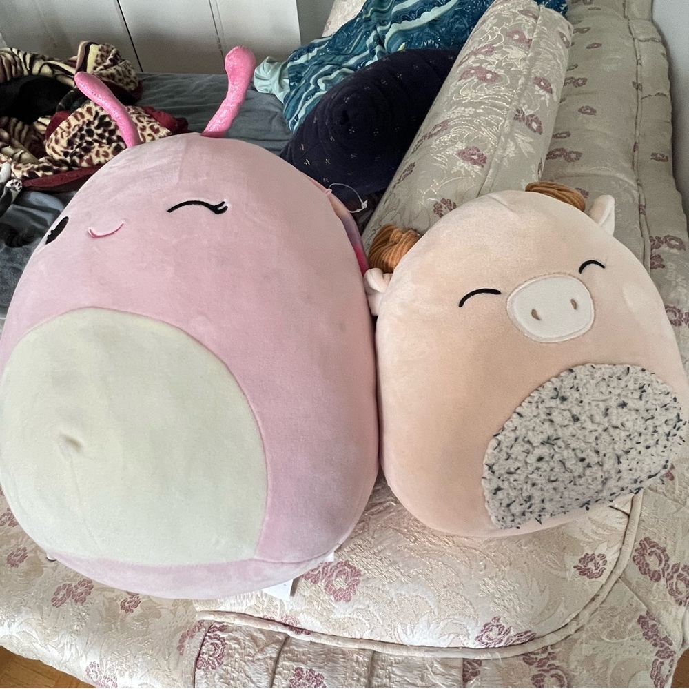 Pink and Cream Plush Toy Set
